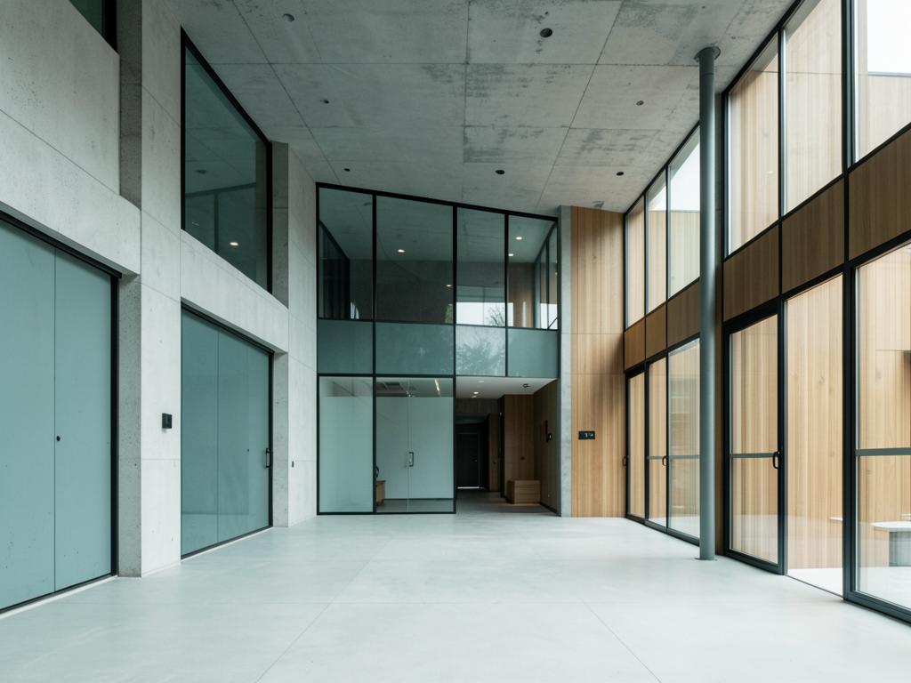 Modern residential building lobby
