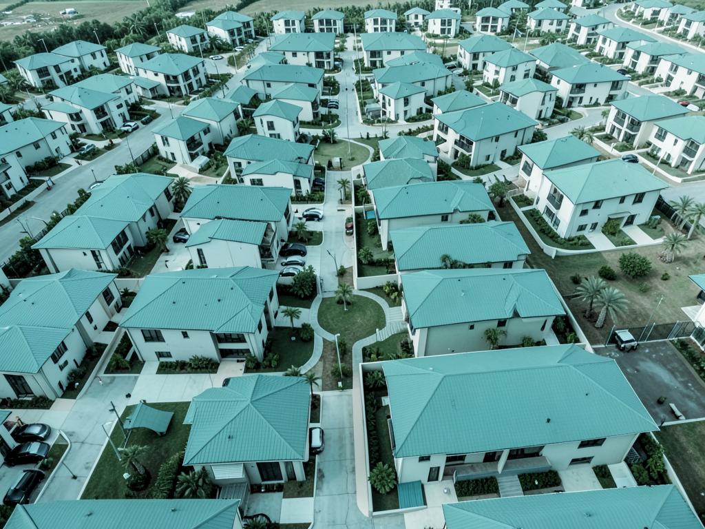 Aerial view of a master-planned community